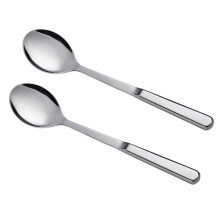 Stainless Steel Buffet Serving Spoon Set of 2 with Ergonomic Hollow Handle and Elegant Mirror Finish