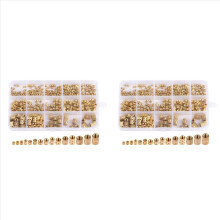 Kit com 760 insertos roscados M2 M2.5 M3 M5 M6 com rosca fêmea métrica e porcas de embutir roscadas e serrilhadas em latão.