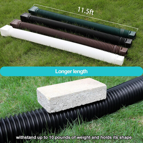 Gutter Downspout Extender 11.5ft Adjustable Flexible Extension 2 Pack Universal Fit Rainwater Drainage White 1
