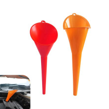 2 PCS Oil Funnel Set, Long Neck Wide Mouth Plastic Funnel for Car Engine with Spill Design