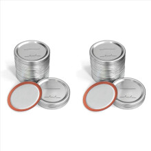 Tampas para conservas com boca regular para potes Ball/Kerr, tampas metálicas bipartidas com vedação de silicone, prateadas, 56 unidades