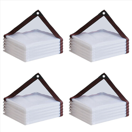 4X Αδιάβροχο Tarp - Διαφανές Βαρέως Τύπου, Εξωτερικό Διαφανές Κάλυμμα 2x2m