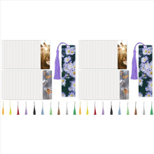 60 doppelseitige Lesezeichen mit Quasten zum Sublimationsdruck, 15,2 x 3,8 cm große Kunststoffrohlinge zum Basteln und Verschenken