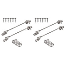 4 Pcs Stainless Steel Cabin Hook and Eye Latch (8 Inch) with Screws - Heavy Duty Door Gate Latch for Shutter Shed Window