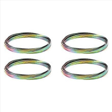 4 pulseras mágicas con anillos de flujo y cierre de metal (arcoíris)