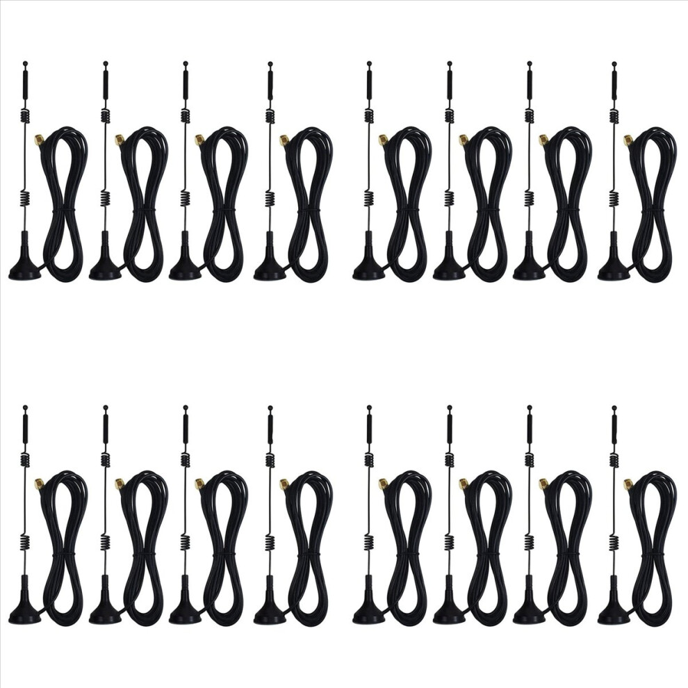 Dual Band Long Range Wifi Antenna (16-Pack),9Dbi 2.4Ghz 5Ghz 5.8Ghz Rp-Sma Connector With Magnetic Base 4852070742641