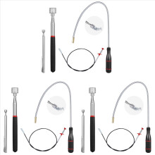 12x Telescopische magneet-ophaalgereedschapset, uitschuifbare magnetische telescopische ophaalgereedschap 1-15 LB & 23 inch buigbare veer