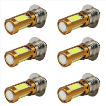 6X H6M PX15D P15D LED Motorcycle Headlights Hi-Lo Beam Bulb for Scooter Moped Head Light Lamp White 1500Lm 12-30V