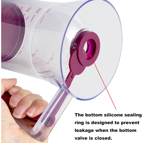 Batter Dispenser with Measurement Scale, Leakproof Seal for Pancake Cupcake Waffle Baking 2