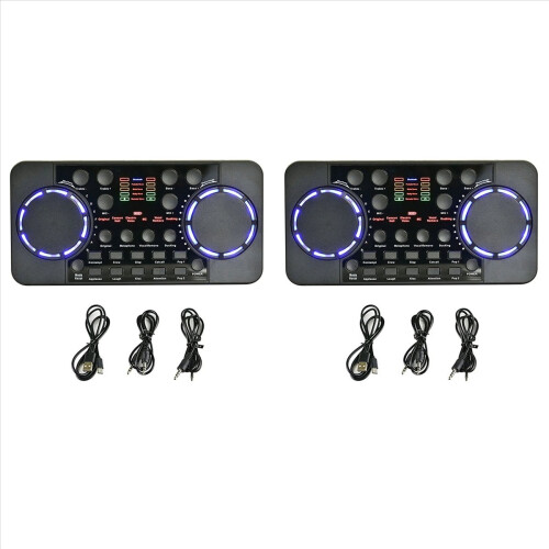 2X V300 Pro Sound Card Bluetooth-Compatible Audio Interface Mixer DJ Digital Effect Noise Reduction Console USB Record