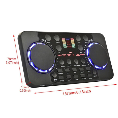 2X V300 Pro Sound Card Bluetooth-Compatible Audio Interface Mixer DJ Digital Effect Noise Reduction Console USB Record 1