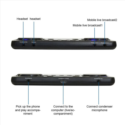 2X V300 Pro Sound Card Bluetooth-Compatible Audio Interface Mixer DJ Digital Effect Noise Reduction Console USB Record 2