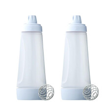 2Pcs 1L Pancake Batter Dispenser Bottle with Blender Spring, NoDrip Spout, BPA LeakProof Design