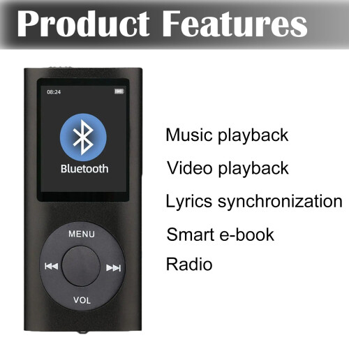 Reprodutor de música MP4 portátil, som de alta qualidade sem perdas com tela LCD de 1,8 polegadas e suporte para memória expansível. Boa 2
