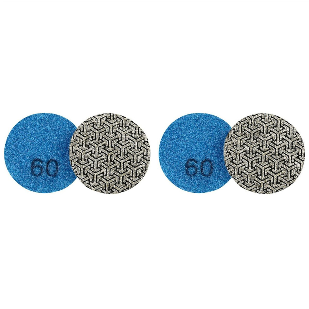 2 Piece 2Inch/50Mm Electroplated Diamond Polishing Pad Tile Glass Metal Wood Grinding Deburring Disc P60 4852070760782