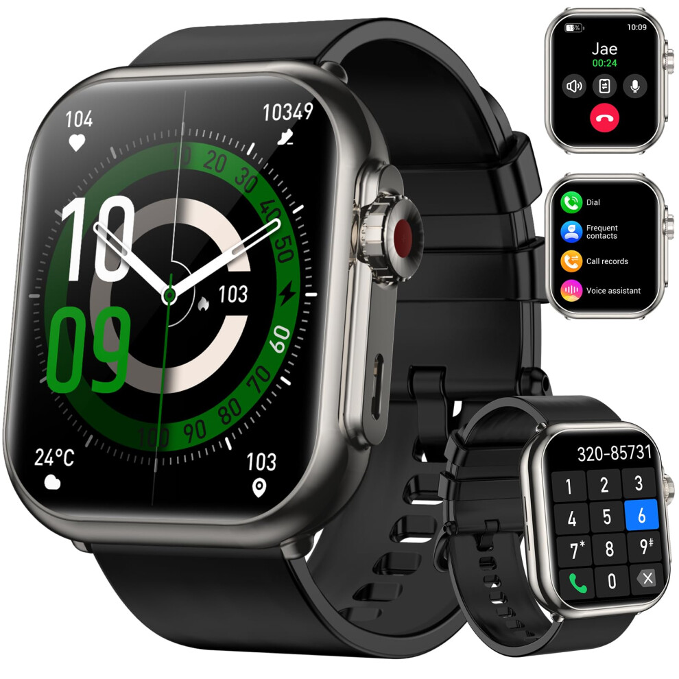 Smart Watch With Bluetooth Calling, 1.85 Inch Hd Fitness Tracker, Heart Rate, Ip68, 110 Modes, Long Battery, Android And Ios Black 9426802899054