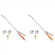 2x roestvrijstalen sproeilans, 1/4 inch en 3/8 inch messing sproeilansvervanging, 29 inch sproeilans + afsluitklep