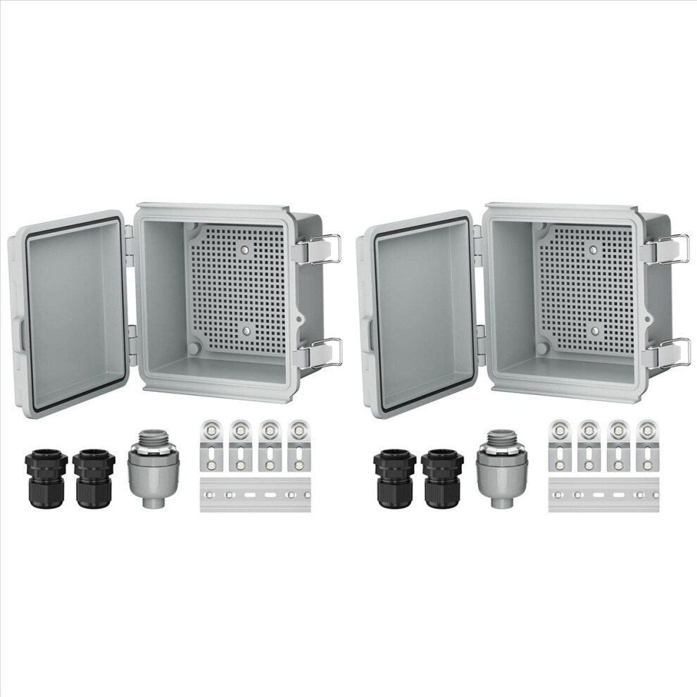 2X Outdoor Electrical Box Ip67 Outdoor Waterproof Distribution Box Outdoor Hinge Power Box Waterproof Junction Box 4852070757089