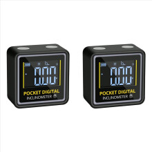 2X Mini Localizador de Ângulos Digital Recarregável com Nível e Transferidor com Base Magnética e Luz de Fundo para Marcenaria e Construção