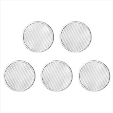 Conjunto de 5 telas de alumínio de 28 cm (11 polegadas) com borda sem emendas para pizza - Crocância perfeita e fluxo de ar otimizado