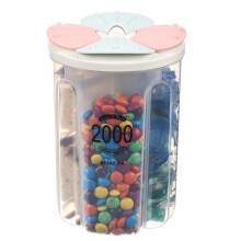 Cerealdispenser, luchtdichte voedselcontainers, 3 liter/4 vakjes, groen, voedselveilig BPA-vrij plastic, deksels in de vorm van bloemblaadjes, grote