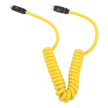 Snellaadkabel met USB-C-ondersteuning, PD3.1, ingebouwde E-Marker-chip, oprolbare kabel voor gegevensoverdracht en schermdeling, multiprotocol.