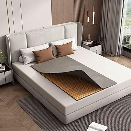 Solid Wood Folding Bed Board with Rollable Slats, SpaceSaving Hard Base for Guest Room 80x190cm 1