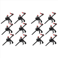 12 Pcs Quick Grip Clamps, 4 Inch Ratchet Bar Clamps One Hand Quick-Release Bar Clamp Tools for Wood Fast Easy Clamping