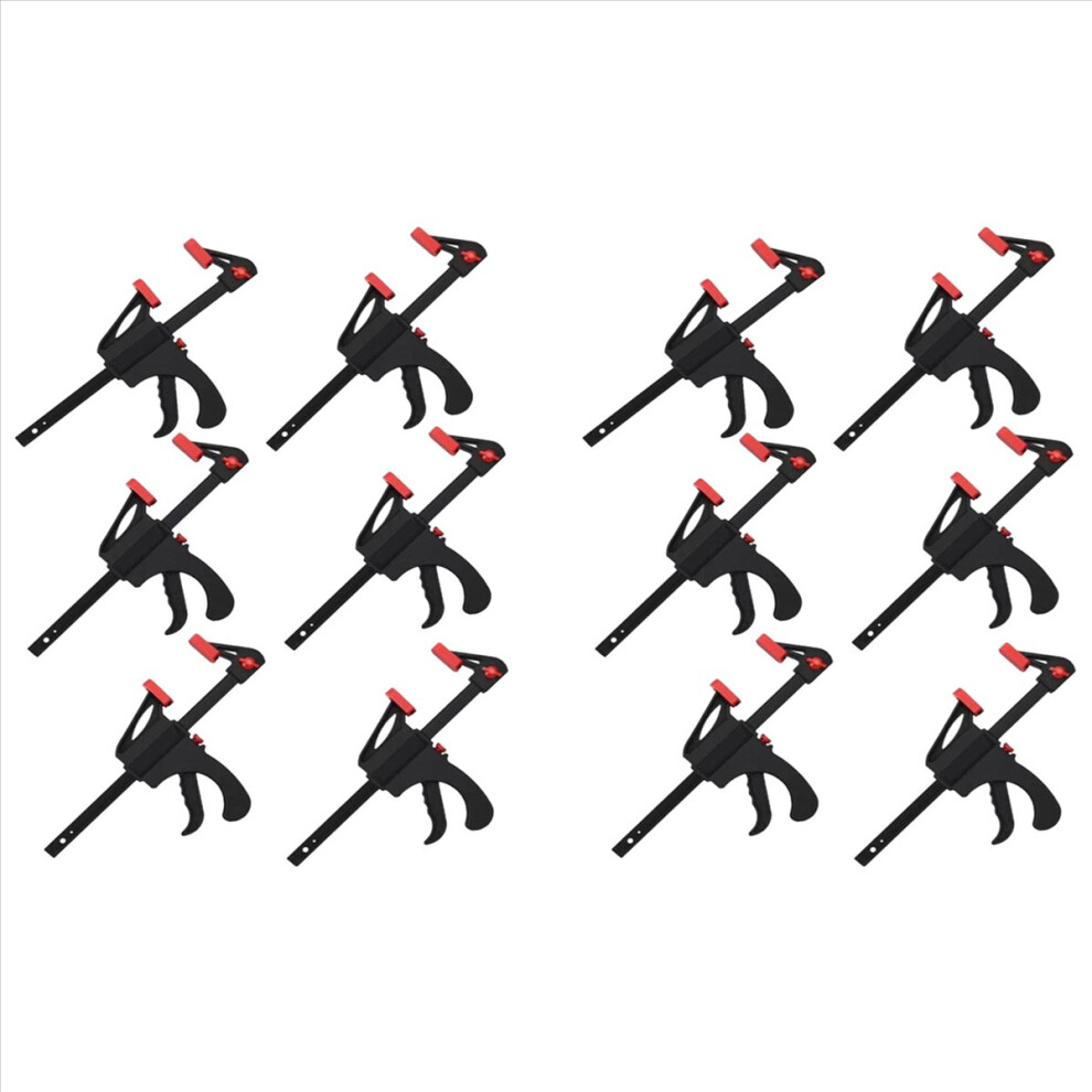 12 Pcs Quick Grip Clamps, 4 Inch Ratchet Bar Clamps One Hand Quick-Release Bar Clamp Tools for Wood Fast Easy Clamping