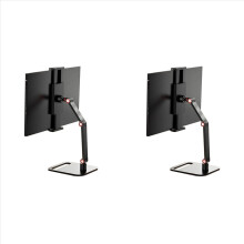 2x draagbare monitorstandaard, universele metalen bureauhouder, 16 inch universeel, platte desktopbeugel voor live-uitzendingen