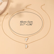 Verstelbare vlinderhanger ketting, hypoallergene vriendschapskettingen, loodvrije bijpassende kettingen voor beste vriendinnen, lange ketting van