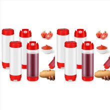 8 stuks navulbare knijpflessen van 20 oz, grote klepdispenser met omgekeerde plastic punt en kruidenknijpfles