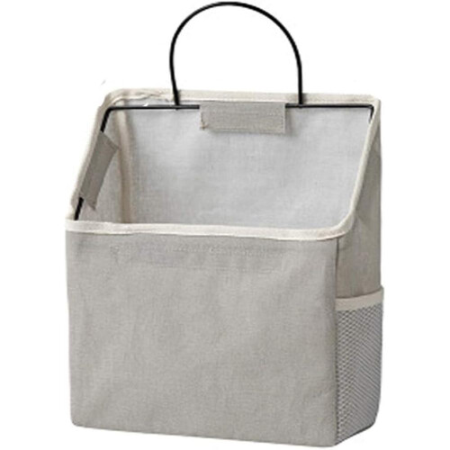 Efficient Wall Hanging Storage, High Quality Canvas Organizer With Iron Frame Support For Dormitory, Bathroom, And Kitchen Use (White)