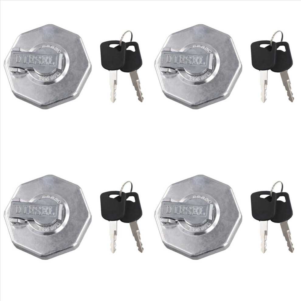 4X Car Cap With Key For Npr Nqr 4Hk1 8-98146010-0 8-98088982-0 Silver 4852070759311