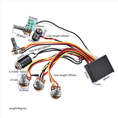 2X 3 Bands Actieve & Passieve EQ Equalizer Preamp Circuit voor Pickup 1