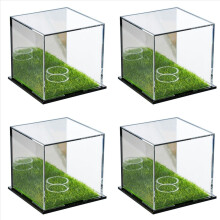 Vitrine para 4 bolas de golfe, Vitrine quadrada para bolas de golfe, Caixa memorial, Caixa de armazenamento com espelho em acrílico