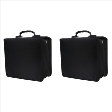 Estojo para 2 CDs, Estojo para DVD com capacidade para 400 CDs, Organizador de CDs, Estojo Protetor para Álbuns, Pasta para CDs (Preto)