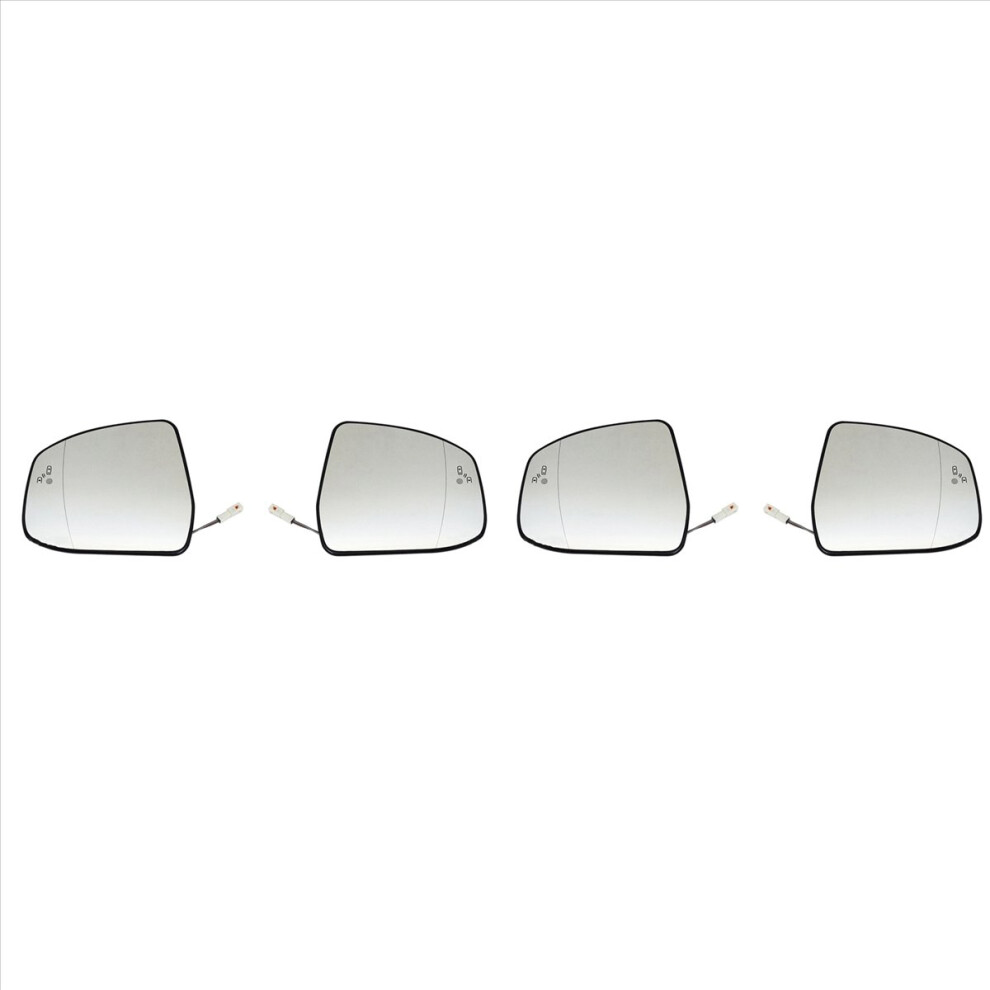 4Pcs Door Wing Side Mirror Glass Heated Blind Spot Warning With Backing Plate For Focus Mk2 Mk3 Mondeo Mk4 L+R 4852070757713