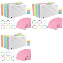 900er-Pack Karteikarten, 7,6 x 12,7 cm große, linierte Karteikarten mit Ring, farbig linierte Lernkarten, beidseitig beschreibbar