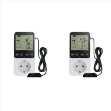 2x Vochtigheidsregelaar, Temperatuurregelaar, Stopcontact 230 V, Temperatuurschakelaar, Stopcontact Thermostaatschakelaar EU-stekker
