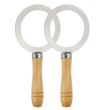 2 Pcs Stainless Steel Baking Cup Ring 95mm with Handle for Coffee Tea Milk Cup Rim Protection