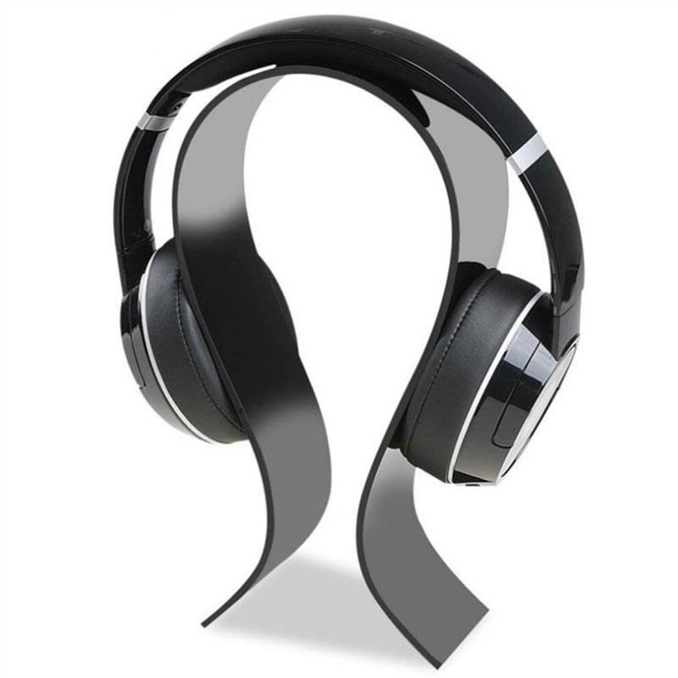 Headphone Stand Universal Acrylic U Shape Ergonomic Headset Holder For Desk Gaming Extra Thick Black 9001264067304
