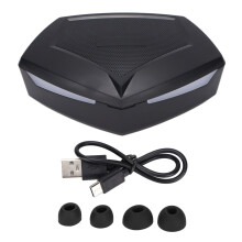 Trådløse Bluetooth-øretelefoner med mikrofon, aktiv støjreduktion, lav latenstid, touch-kontrol, gamingheadset til mobiltelefoner, overlegen