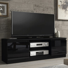 TV Unit 120cm Aura - Black with Gloss Doors