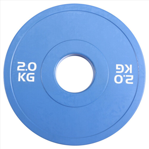 2 Anilhas Micro Tipo para Halteres, em Borracha, com Abertura Adicional de 50,4 mm e 2,0 kg 1