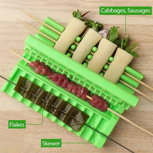 BBQ Skewer Maker 3in1 Quick Press Tool for Uniform Kebab Size Easy Safe Meat Preparation 1
