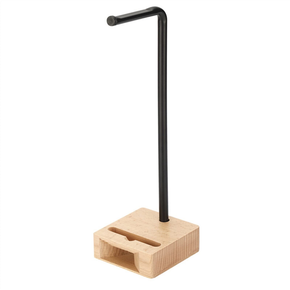Headphone Stand Solid Wood Headset Holder With Nonslip Base For Gaming And Music Desktops 9189345653803