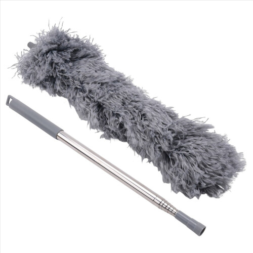 4X Gutter Cleaning Brush Roofing Tool with Telescopic Extendable Pole 8.2Ft Guard Cleaner Tool Easy Remove Leave, Grey 1