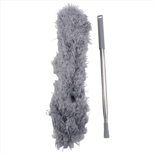 4X Gutter Cleaning Brush Roofing Tool with Telescopic Extendable Pole 8.2Ft Guard Cleaner Tool Easy Remove Leave, Grey 2