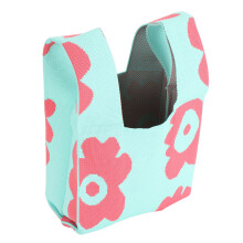 Bolsa feminina de crochê com alça, design prático com nó no pulso e padrões estéticos, feita 100% de crochê, ideal para praia, piqueniques,